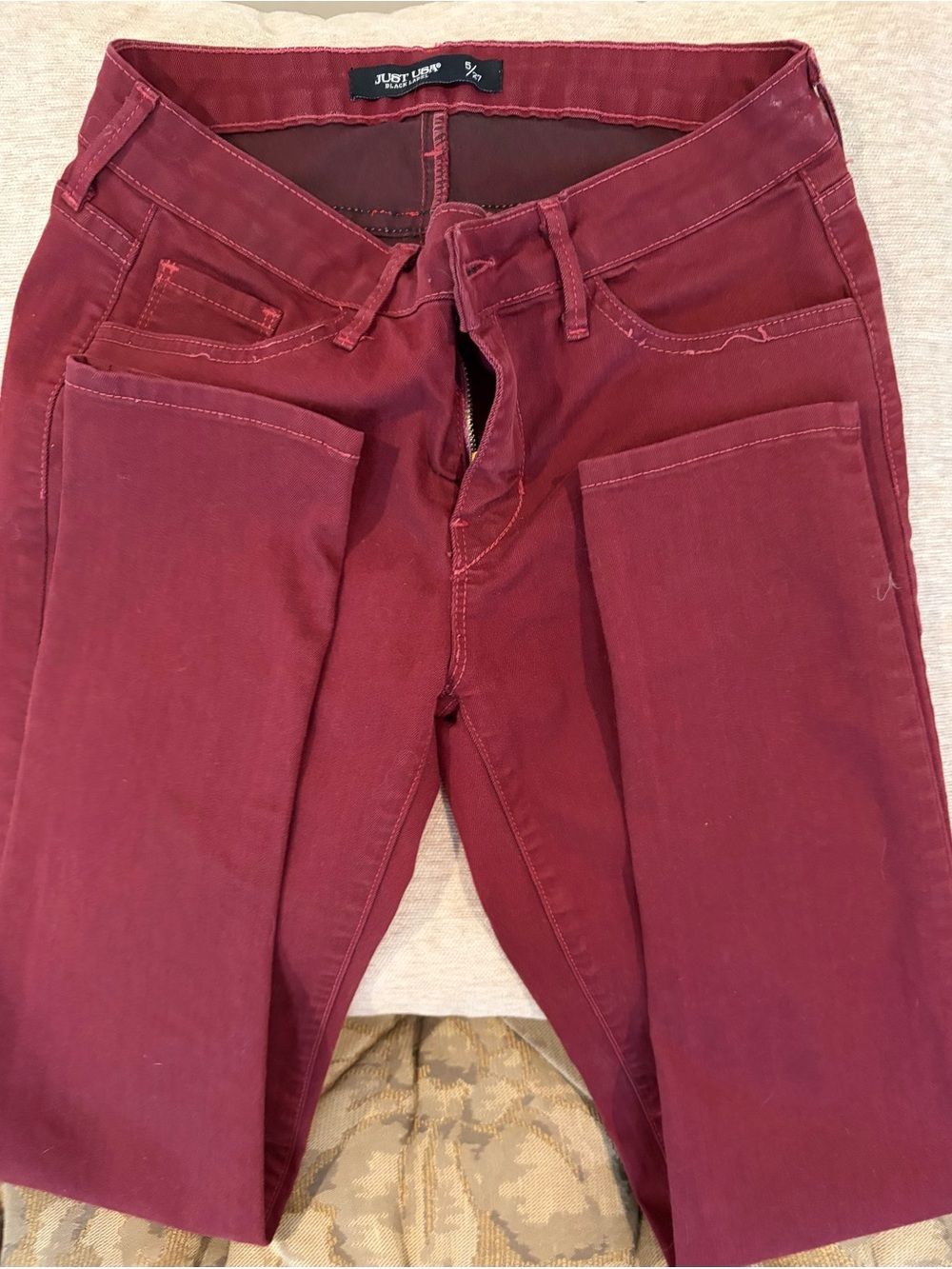 Just USA Women's Burgundy Skinny Jeans - Deep Wine